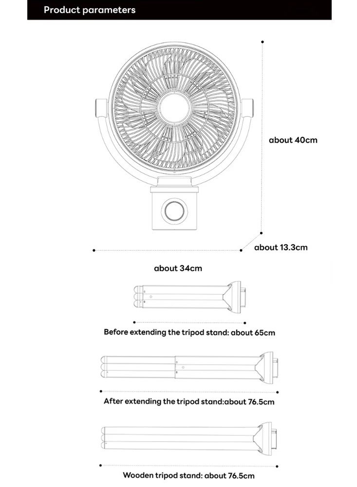aISOLOVE Multi-Functional Rechargeable Portable Tripod Fan with Remote Control for Home, Hotel, Outdoor, Indoor, Camping and Travelling