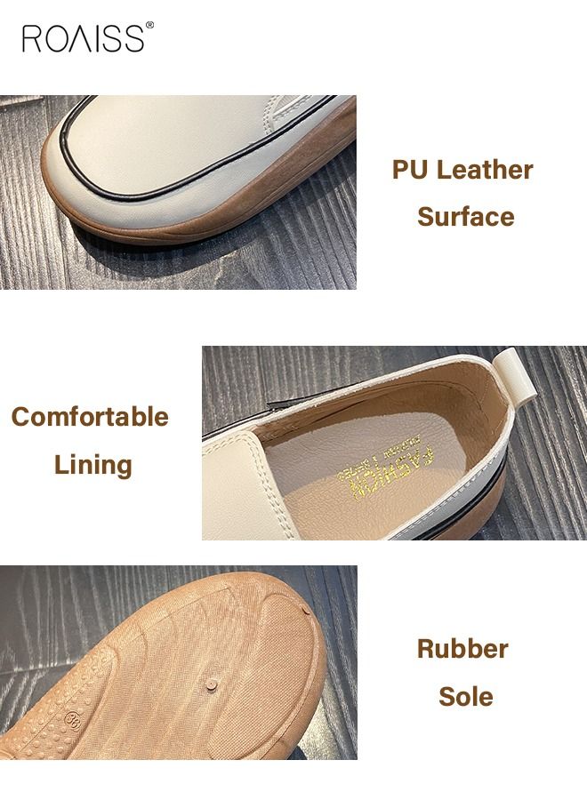 New Arrival Round Retro Thick Soles Fashionable Comfortable Shoes Women's Explosive Style Loafers Slip-On Casual Walking Sports Shoes