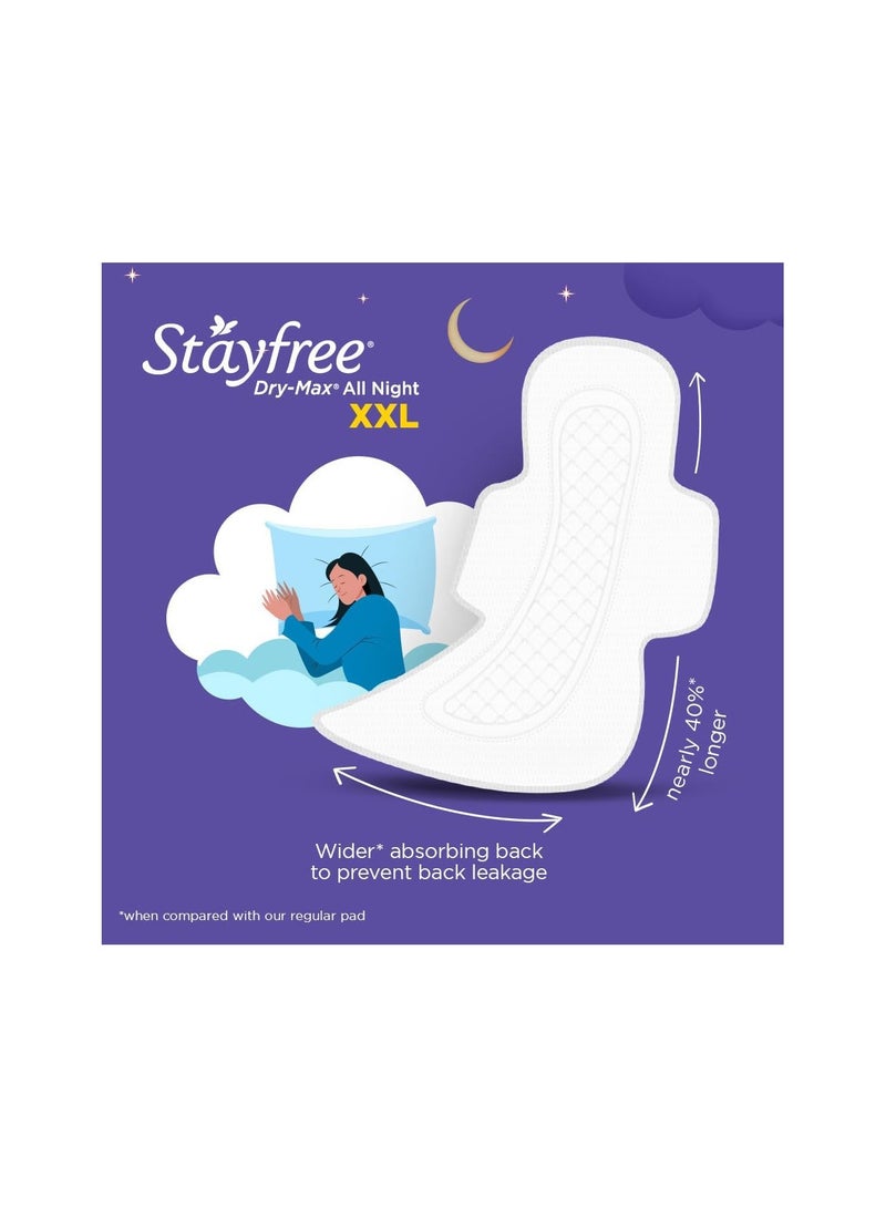 Stayfree All Night XL Dry Max Cover Sanitary Napkins - 42 Pads (Super Saver Pack)