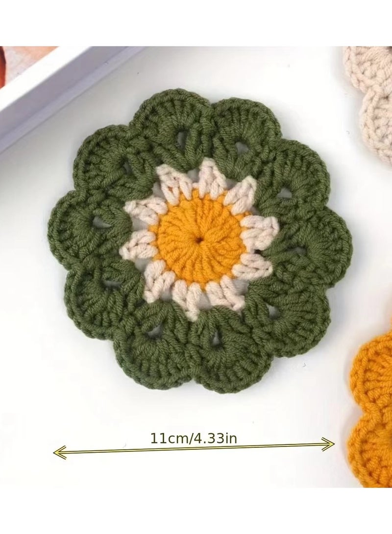 Hand-woven Coasters for Dining Room Table Placemats Living Room Coffee Table Decoration Set of 3 Round Coasters 3 Colors