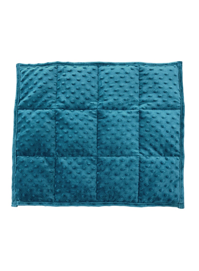 Weighted Lap Blanket 5Lbs Dotted Minky Fabric 56x48 cm Teal Blue Weighted Lap Pad Ideal for Kids, Teenagers, and Adults, Supports Sensory Processing and Provides Calming Comfort for Relaxation, Focus, and Multipurpose Use