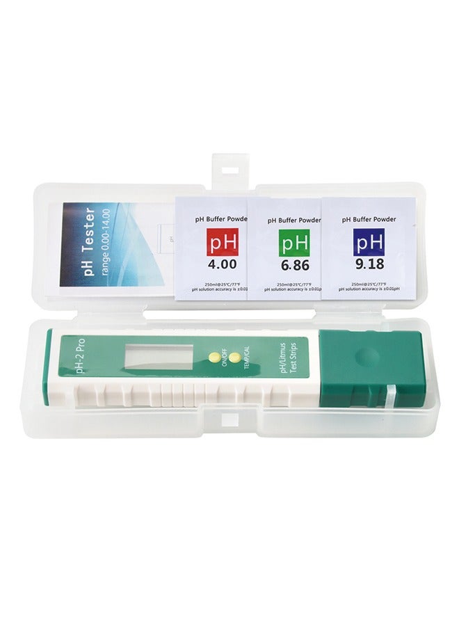 PH-2 Pro Water Quality Testing Pen with pH Test Strips and Thermometer