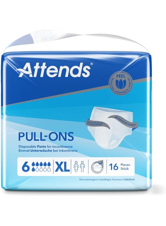 Pull-Ons 6 Xl Disposable Pants For Incontinence Pack Of 16