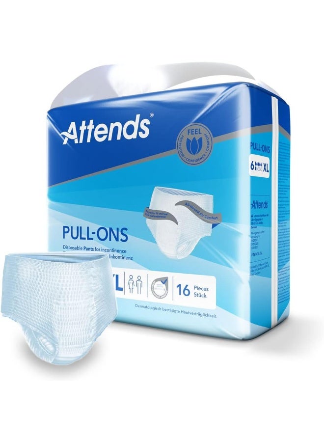 Pull-Ons 6 Xl Disposable Pants For Incontinence Pack Of 16