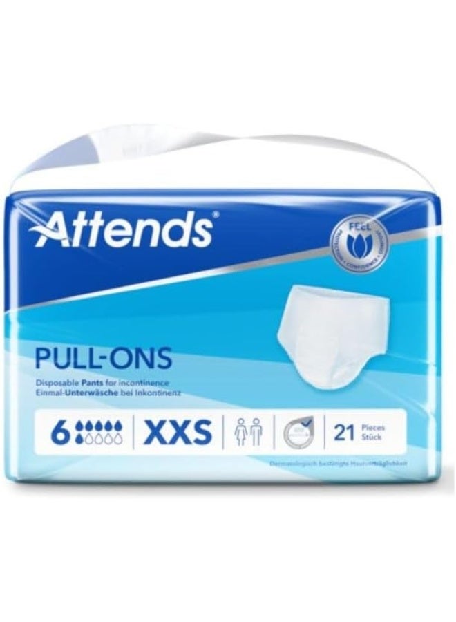 Pull-Ons 6 Xxs Disposable Pants For Incontinence Pack Of 21