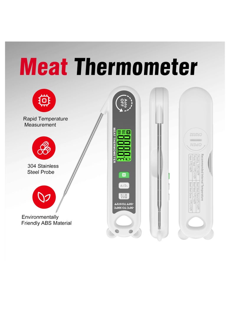 Ultra Fast Waterproof Digital Meat Thermometer with Backlight and Calibration for Kitchen and BBQ, Cute Bear Design