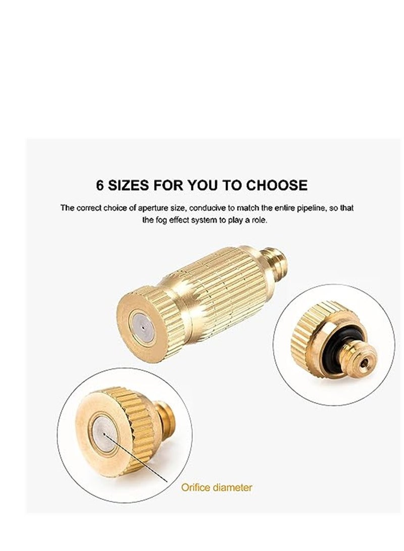 High Pressure Atomizer Nozzle, Garden Brass Misting Nozzles for Outdoor Cooling System, Landscaping, Greenhouse Irrigation, Air Humidification, Anti-Drip Fogging Spray Head, 0.3mm, 20 Pcs