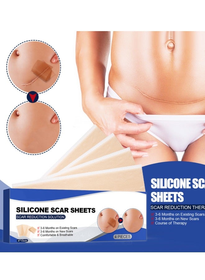 8PCS Professional Silicone Scar Sheets,Soft Silicone Gel Scar Tape Painless Silicone Tape Roll Effective Silicone Scar Removal Strips Sheets for C-Section & Keloid Surgery, Burn, Acne