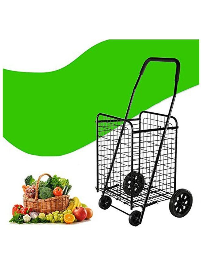 Foldable Shopping Trolley Push Cart With Wheels