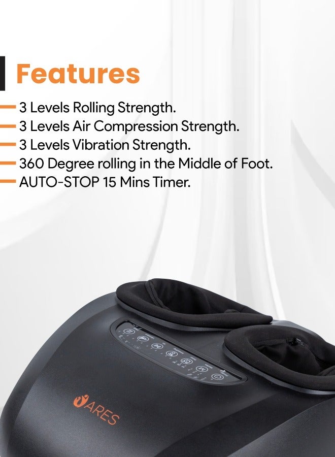 uSpa Foot Massager 3 Massage Modes, Heating Function, Adjustable Rolling, Air Compression And Vibration for Ultimate Foot Relaxation