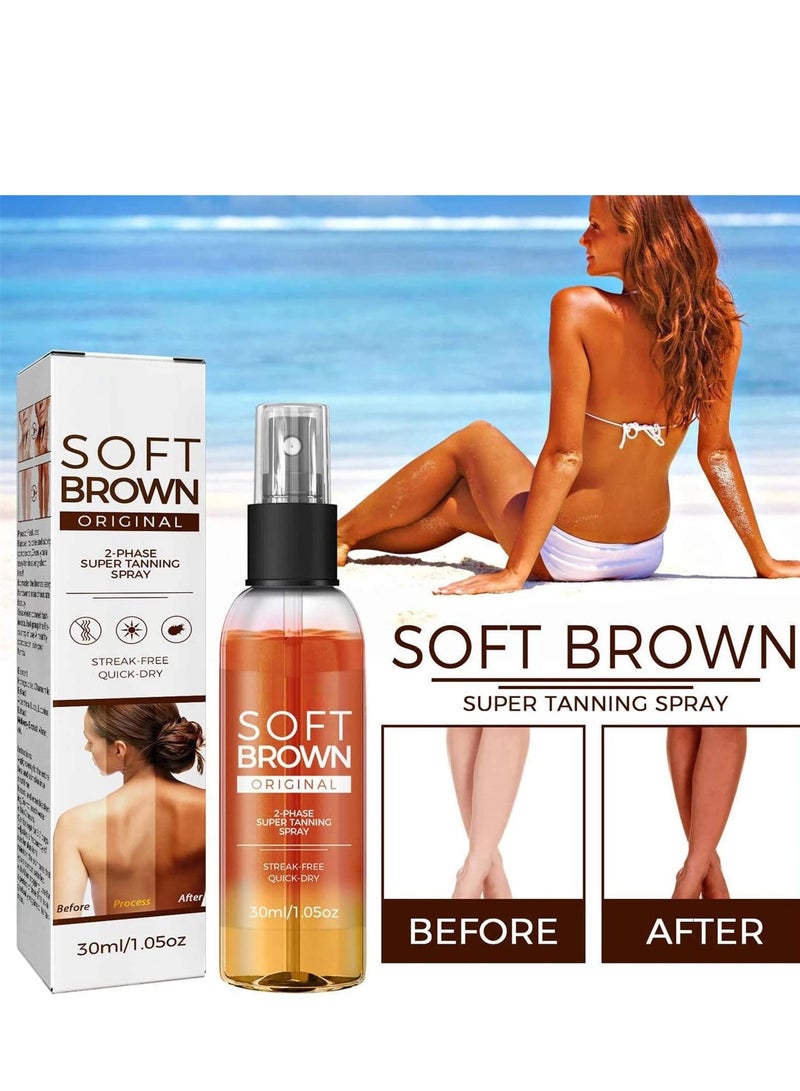 3 Pack Soft Brown Self-Tanning Spray, Intensive Tanning Spray, Tanning Accelerator Spray, Suitable for Sun Loungers and Outdoor Sun