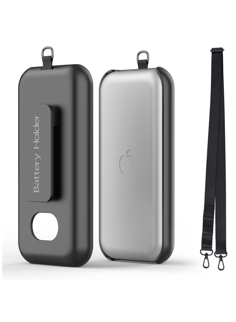 Portable Waterproof Battery Case for Apple Vision Pro VR with Clip and Strap, All-Around Protection for VR Accessories in Black