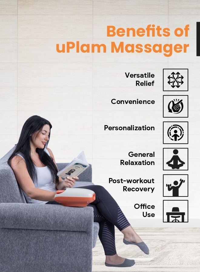 uPalm Wireless Hand Massager - 6 Airbag Massage Modes, 6 Intensity Levels, Cooling And Heating, Shiatsu Massage for Pain Relief