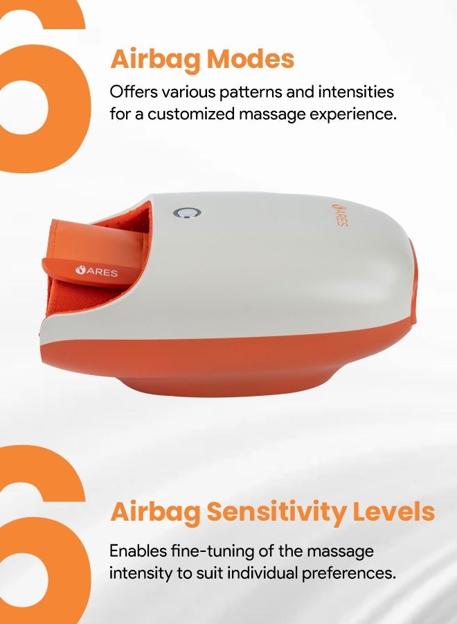 uPalm Wireless Hand Massager - 6 Airbag Massage Modes, 6 Intensity Levels, Cooling And Heating, Shiatsu Massage for Pain Relief