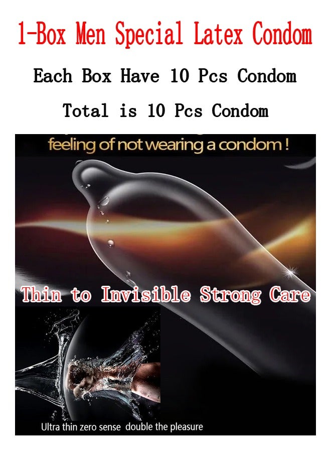 1-Box Men Special Latex Condom,Extra Lubricated Hyaluronic Acid Lasting Delay Condom