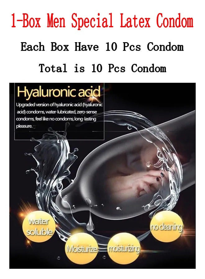 1-Box Men Special Latex Condom,Extra Lubricated Hyaluronic Acid Lasting Delay Condom