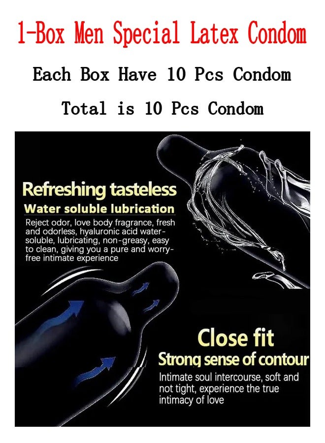 1-Box Men Special Latex Condom,Extra Lubricated Hyaluronic Acid Lasting Delay Condom