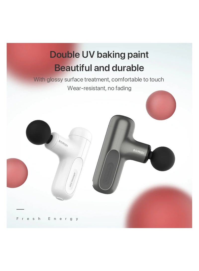 Bomidi M1 Portable Mini Massage Gun With High Torque Motor & 4 Unique Attachments | 2500mAh Long Battery Life - Pink