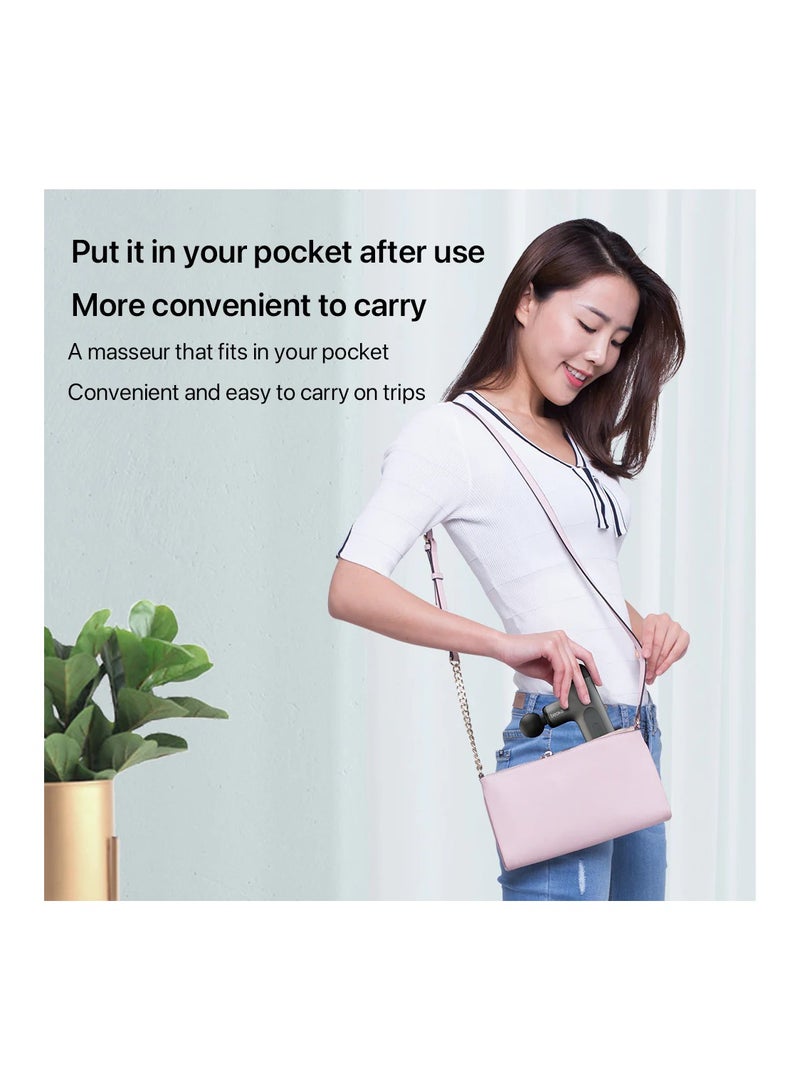 Bomidi M1 Portable Mini Massage Gun With High Torque Motor & 4 Unique Attachments | 2500mAh Long Battery Life - Pink