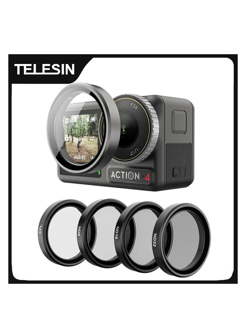 TELESIN CPL ND8 ND16 ND32 Lens Filter Set Aluminium Alloy Frame for DJI OSMO Action 3 4 ND CPL Lens Action Camera Accessories