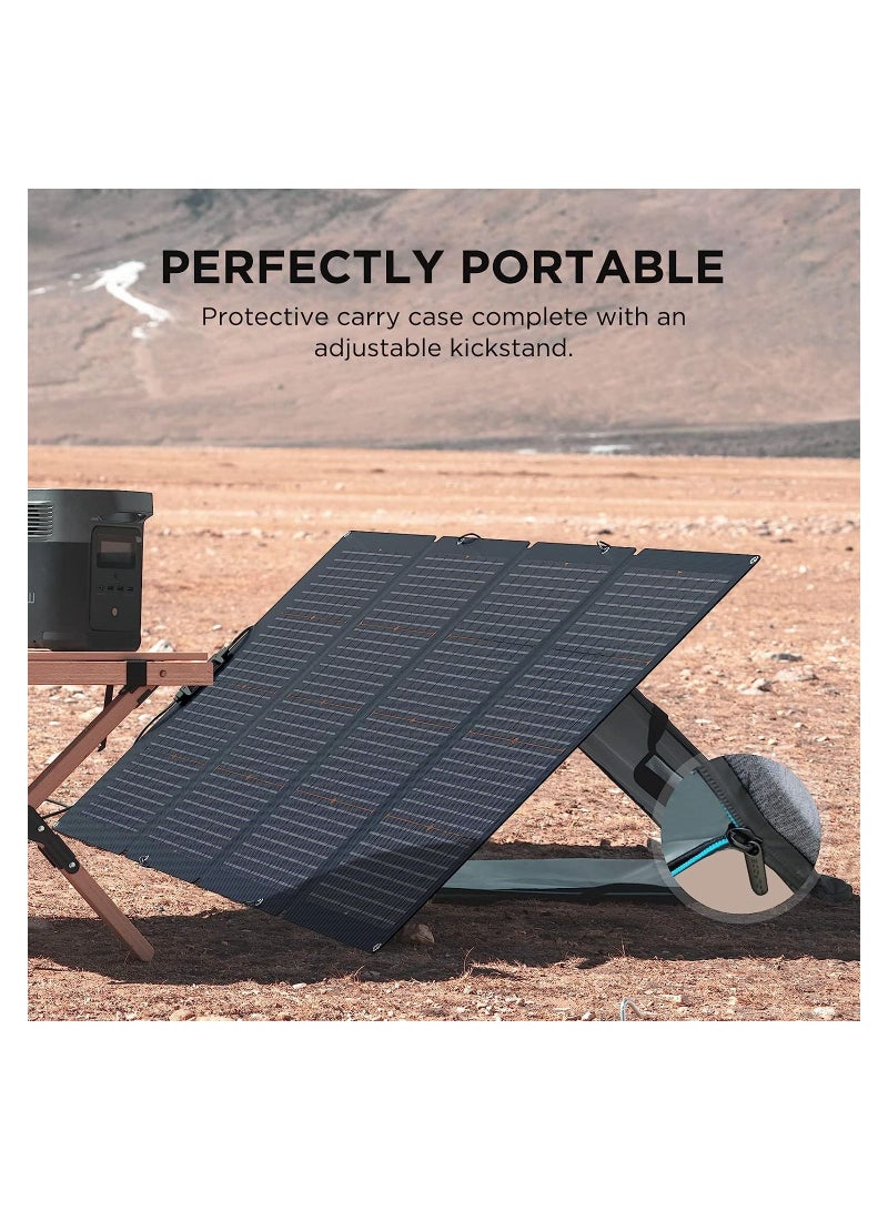 EF ECOFLOW 220Watt Bifacial Foldable Solar Panel, Complete with Adjustable Kickstand, Waterproof IP68 & Durable for Off The Grid Living