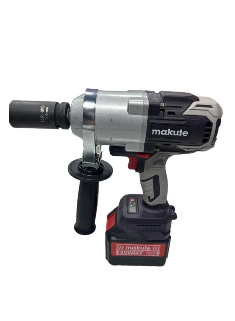 Cordless Tire Drill, 20V, 1700 Nm Max Torque, Variable Speed 0-1800 RPM, Heavy-Duty for Loosening & Tightening Bolts/Nuts, CW005-2BL