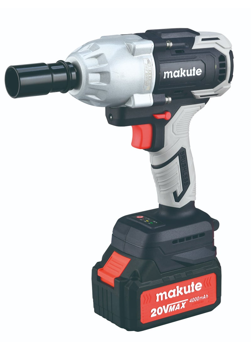 Cordless Tire Drill, 20V, 1700 Nm Max Torque, Variable Speed 0-1800 RPM, Heavy-Duty for Loosening & Tightening Bolts/Nuts, CW005-2BL