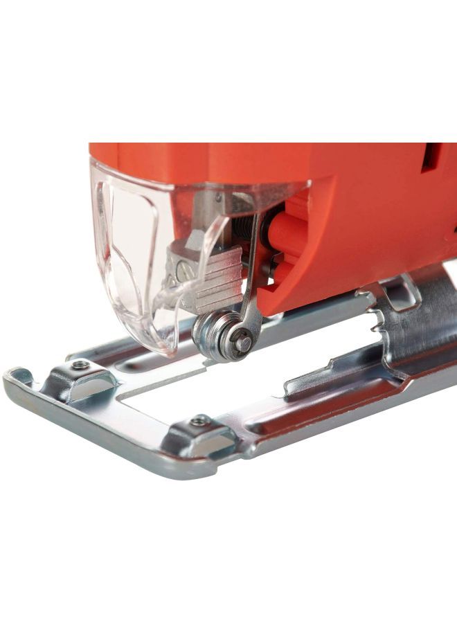 Compact Jigsaw, 400W, Variable Speed, Ergonomic Design, Lock-On Switch, Dust Extraction, 0-45° Bevel Cuts for Precise, Versatile Cutting, High Precision Cutting Orange/Black 27x21x7.5cm