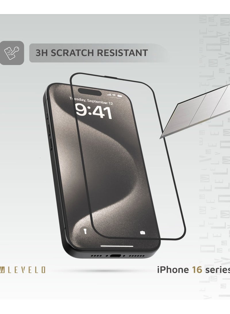 3D Screen Protector for iPhone 16 Plus with Super Smooth & Responsive Coating Finish / Resin Glue / High Silicone Aluminum Glass - Clear