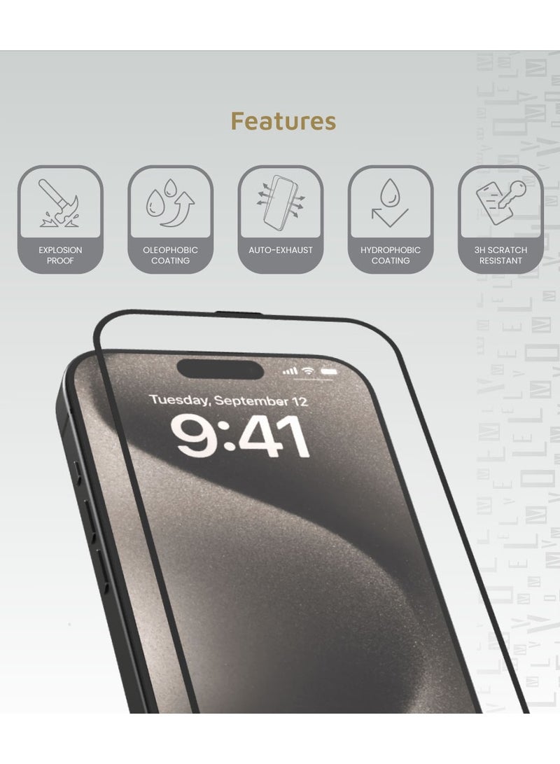 3D Screen Protector for iPhone 16 Plus with Super Smooth & Responsive Coating Finish / Resin Glue / High Silicone Aluminum Glass - Clear