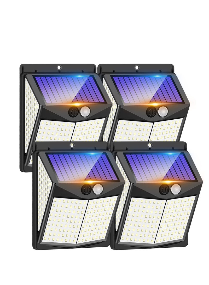 Outdoor Solar Lights 238 LED Solar Security Lights and 3 Modes Motion Sensor 270° Wide Angle Solar Powered Lights IP65 Waterproof Solar Wall Light for Front Door Yard Garage Garden (4 Pack)