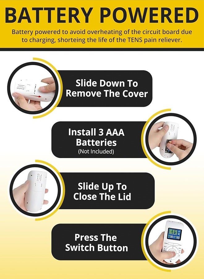 Electric Massage Instrument Advanced TENS & EMS Muscle Stimulator - Pain Relief and Recovery System with 12 Modes, 40 Intensities - Dual Channel Rechargeable Electric Pulse Massager for Effective Pain Therapy