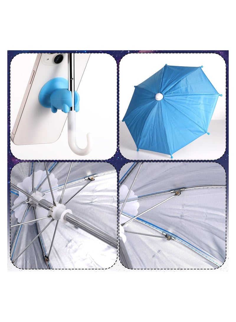 Phone Umbrella for Sun Suction Cup Stand 2Pcs Multifunctional Adjustable Cute Phone Shade Umbrella with Suction Cup Mini Cell Phone Sunshade Glare Blocking Pink Blue