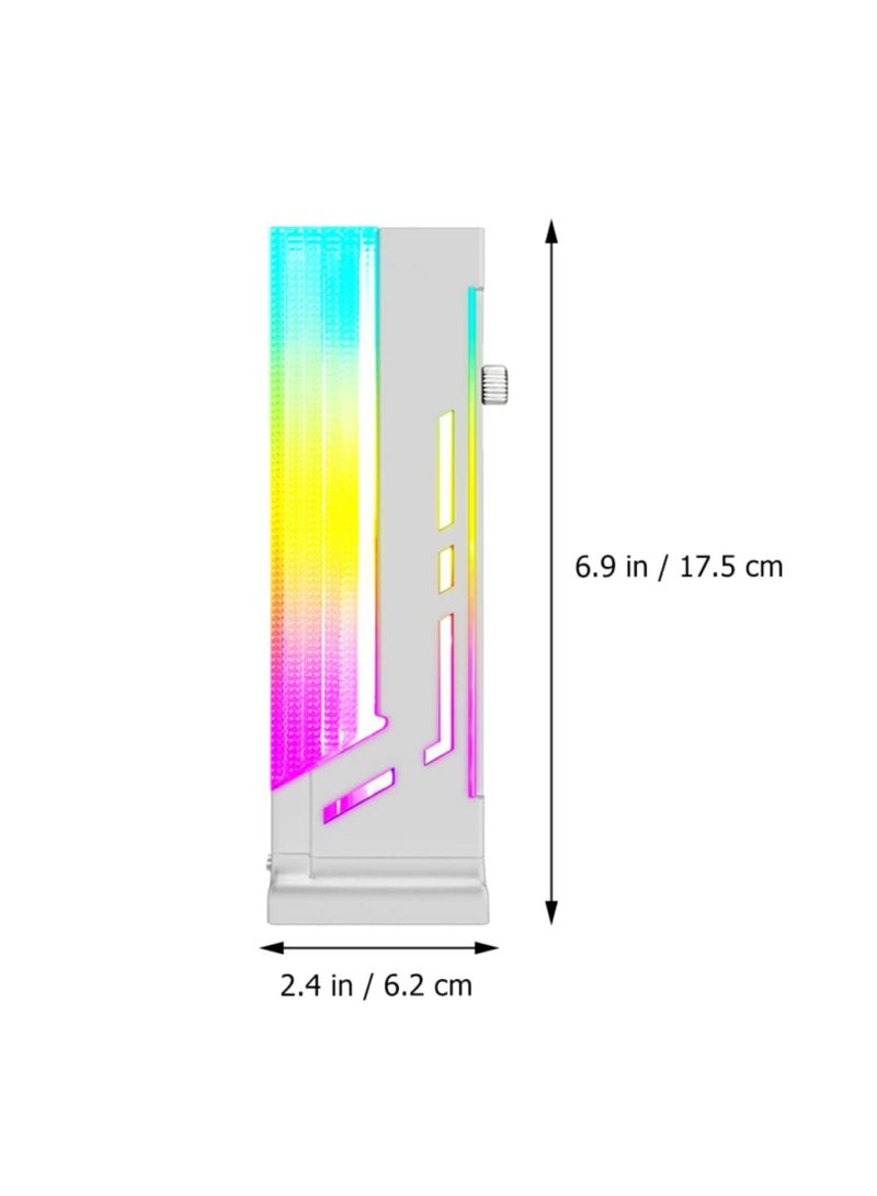 Vertical RGB GPU Support Bracket for Graphics Cards, Coolmoon CM-GH2, 5V 3 Pin ARGB Sync, Durable Aluminum Alloy, Stylish White Design