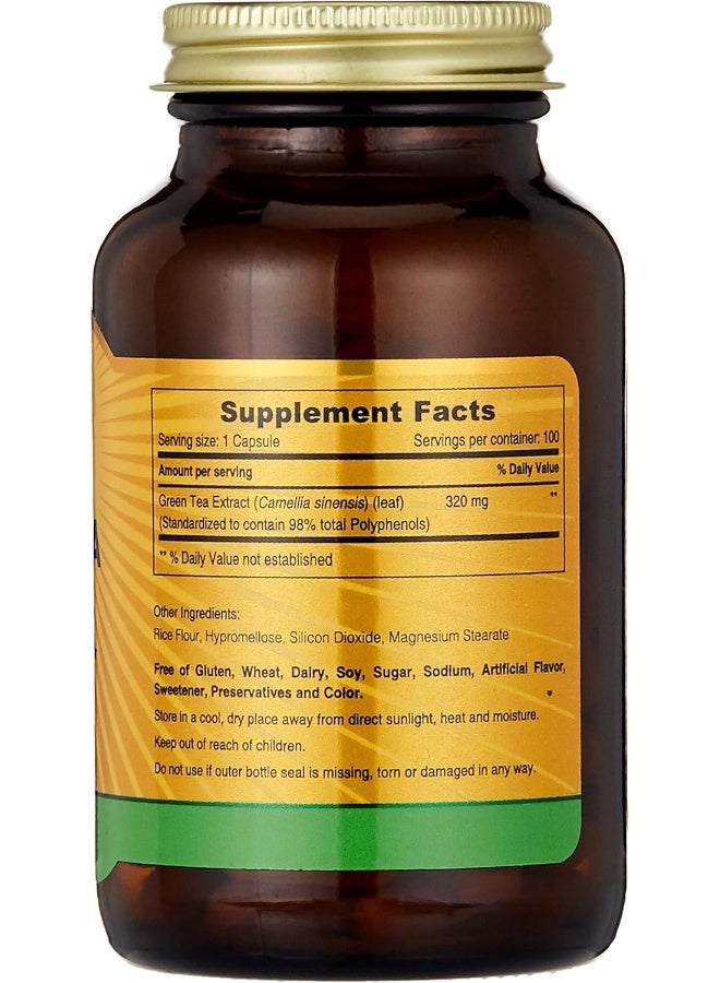 Standardized Green Tea Leaf Extract, 100 Capsules