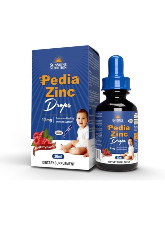 Pedia Zinc Drops 10Mg Immunity Support And Heart Health Raspberry Flavor 30Ml