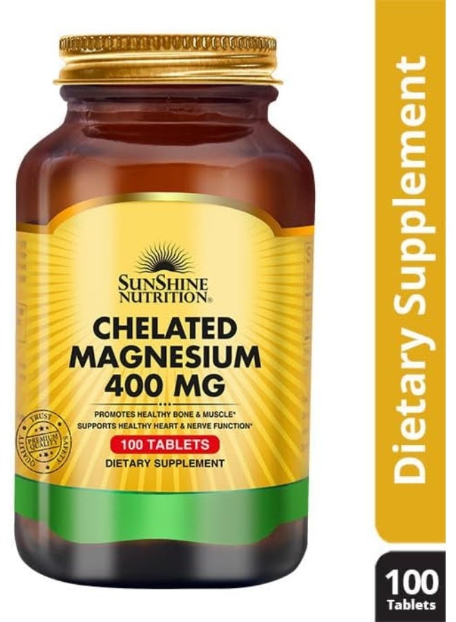 Chelated Magnesium 400Mg Promotes Healthy Bone And Muscle Supports 100 Tablets