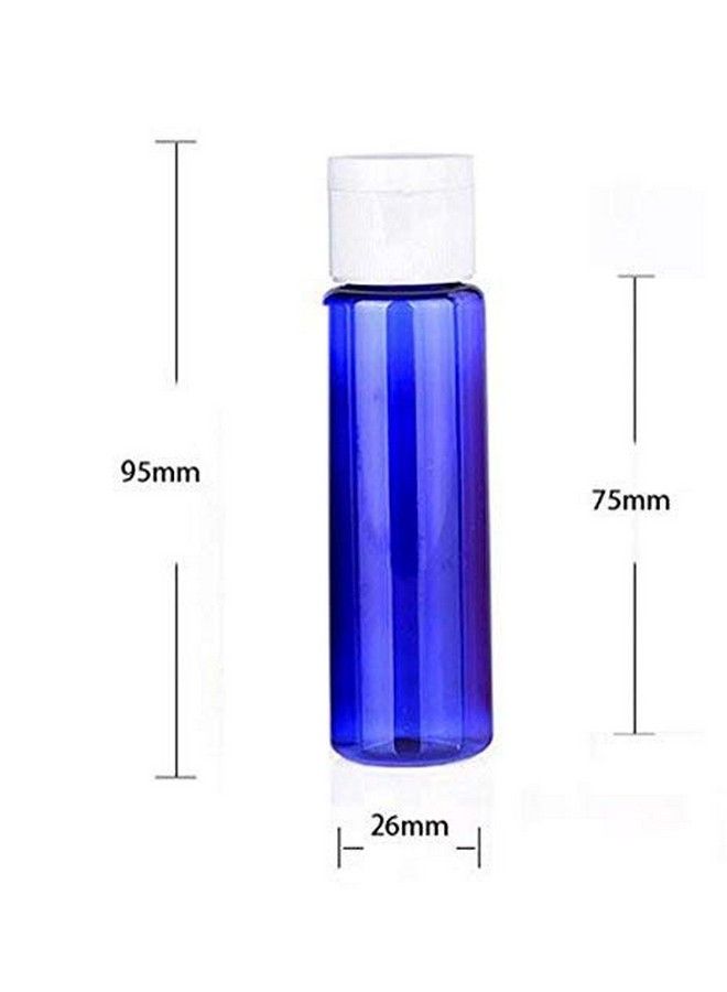 12Pcs 30Ml / 1Oz Empty Plastic Blue Flip Cap Bottle Bpafree Cobalt Vial Jar Pot Container For Toner Travel Comestic Lotion Makeup Creams Sample Dispensing Shower Gel Water Emollient