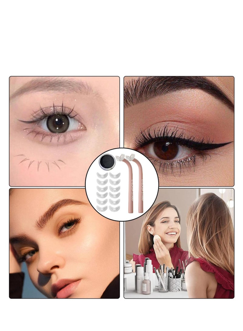 Lower Lash Stamps, 2023 New Eyelash Stamps Tool, DIY Lower Lashes Extensions Natural Look, Reusable Bottom Eyelash Stamp for Lasting Lashes For Make Up Beginner, Eye Makeup Tool