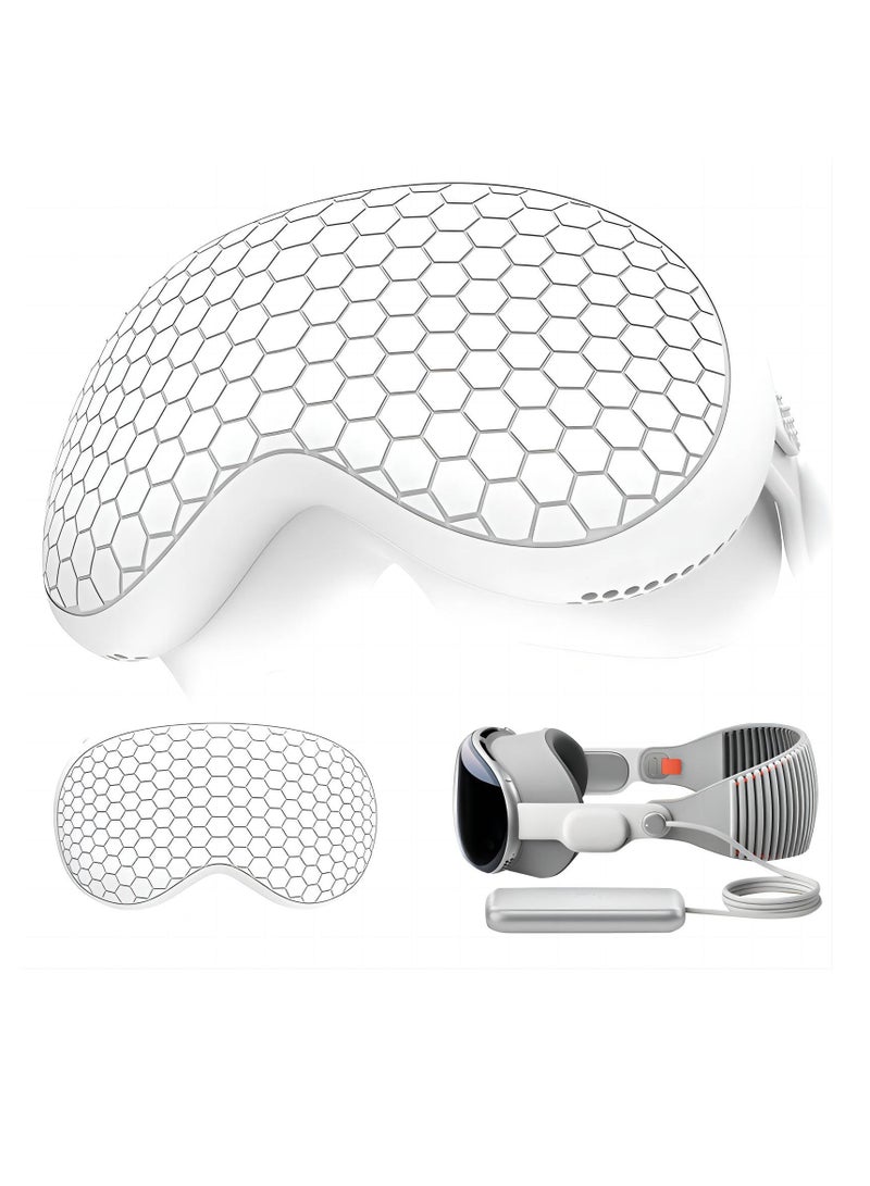 Compatible with Apple Vision Pro Case and Protective Cover Full Protective Cover for Vision Pro VR Headset 2024 Accessories Provides Superior Protection Against Scratches White