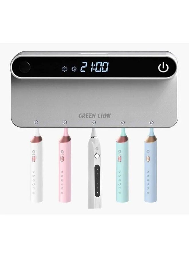 Green Lion Smart Toothbrush Sterilizer: Auto Timing of Sterilization, Antibacterial Rate 99.9%, Philips UVC LED Chip Set, 3M Self-Adhesive Sticker Pad, Innovative Design, One Key Start, Fast Drying