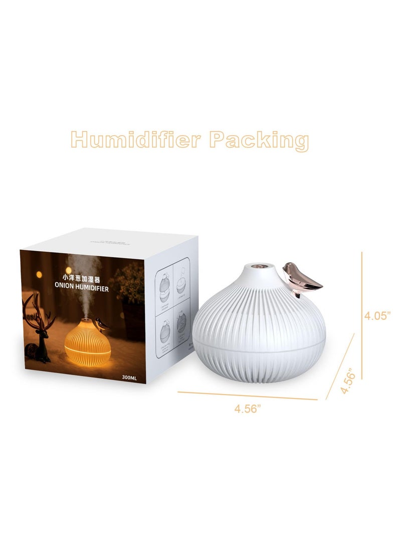 Mini Humidifier for Bedroom, Small Cool Mist Humidifier, Auto Shut-Off, 2 Mist Modes, Suitable for Home, Baby Bedroom, Office (White)