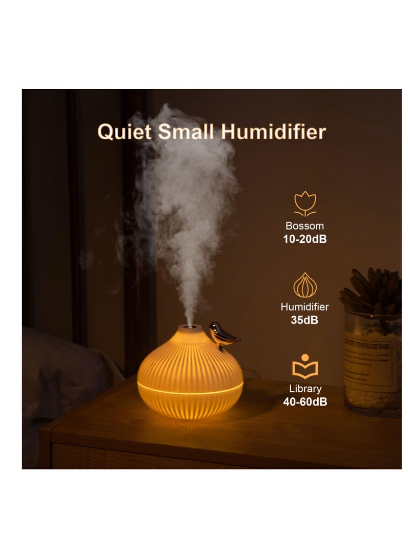 Mini Humidifier for Bedroom, Small Cool Mist Humidifier, Auto Shut-Off, 2 Mist Modes, Suitable for Home, Baby Bedroom, Office (White)