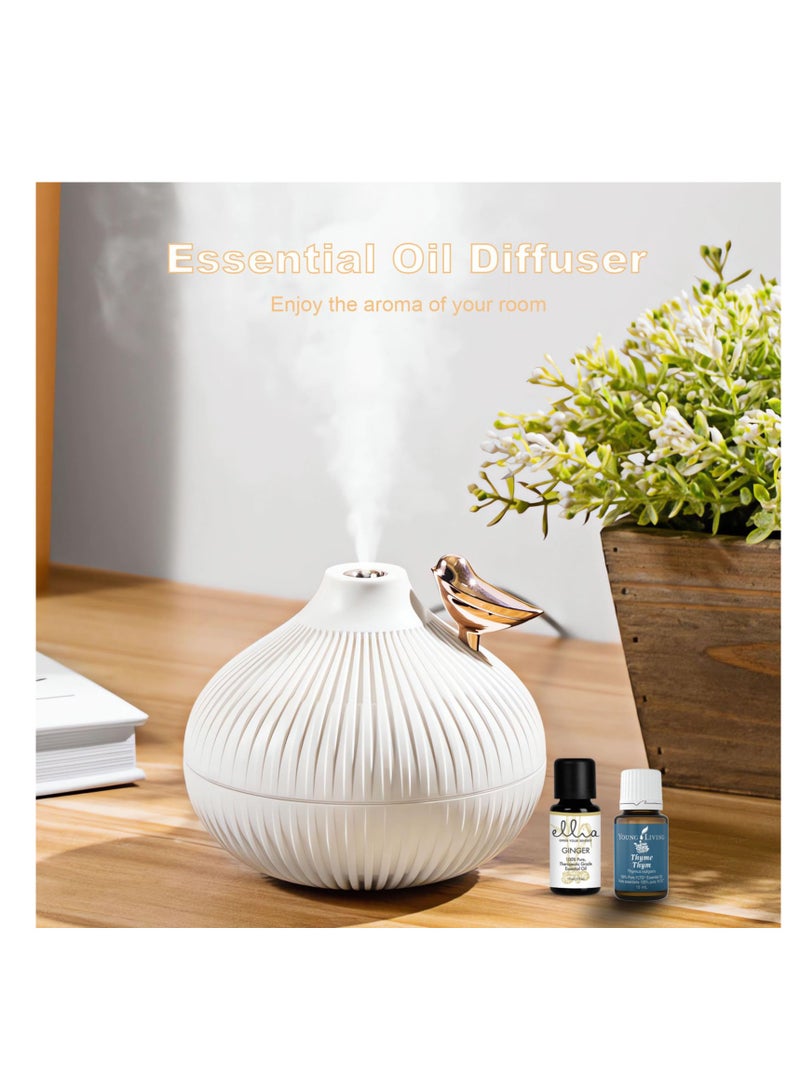Mini Humidifier for Bedroom, Small Cool Mist Humidifier, Auto Shut-Off, 2 Mist Modes, Suitable for Home, Baby Bedroom, Office (White)