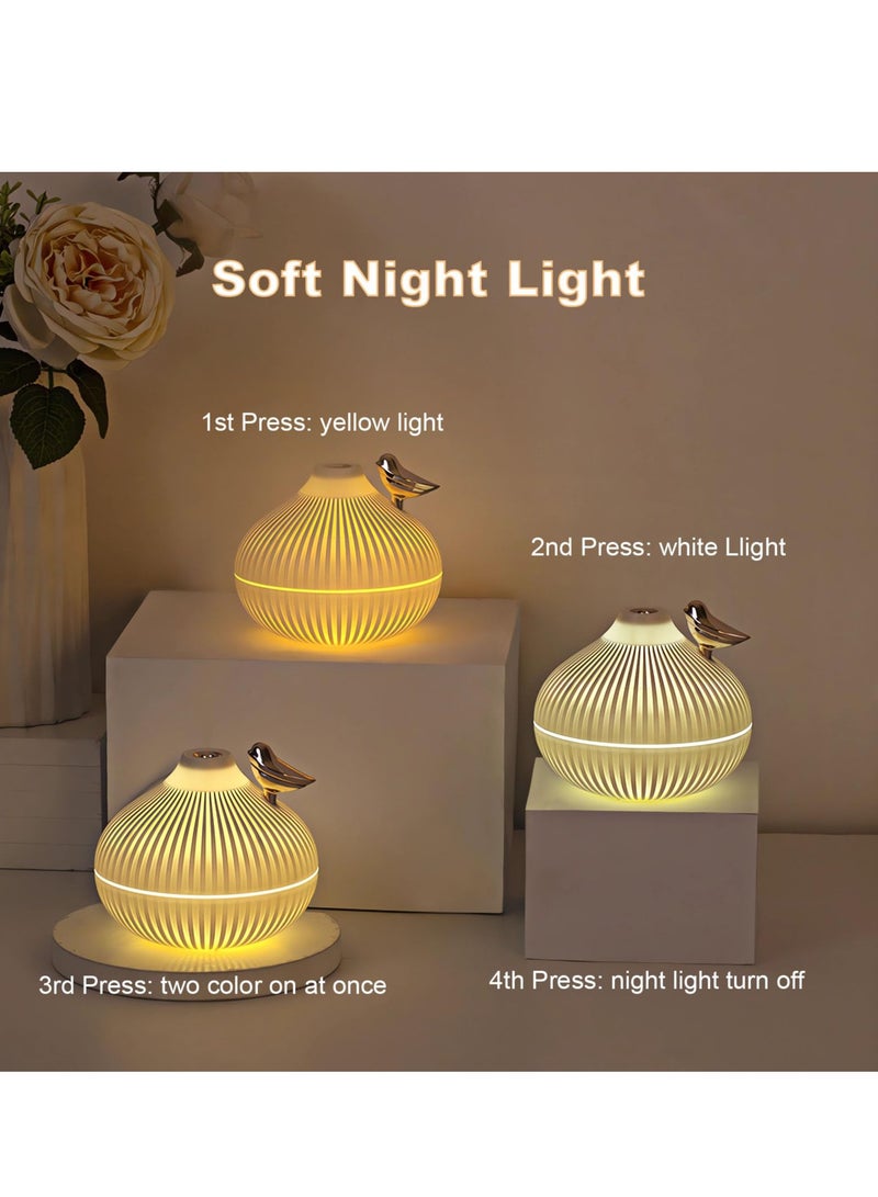 Mini Humidifier for Bedroom, Small Cool Mist Humidifier, Auto Shut-Off, 2 Mist Modes, Suitable for Home, Baby Bedroom, Office (White)