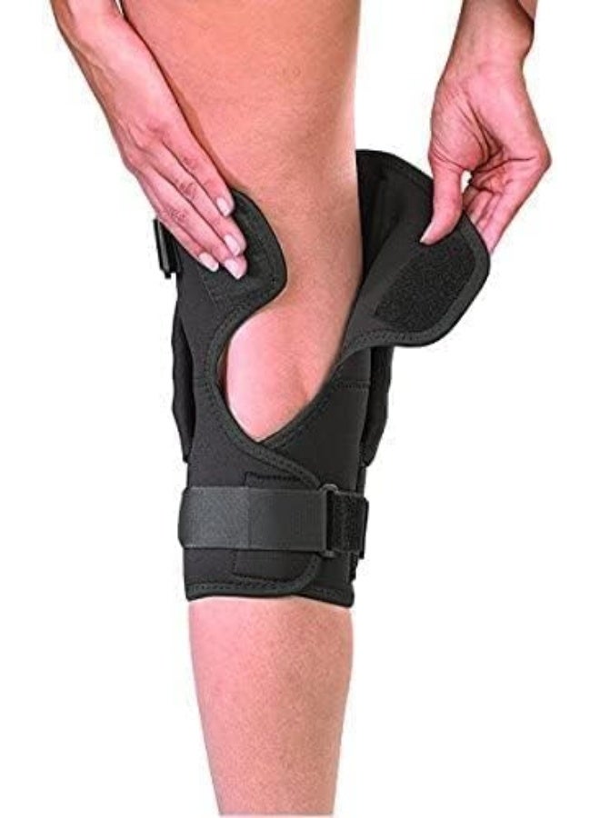 Wraparound Hinged Brace - Black, 16-20 Inch