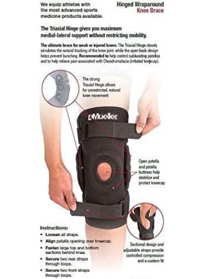 Wraparound Hinged Brace - Black, 16-20 Inch