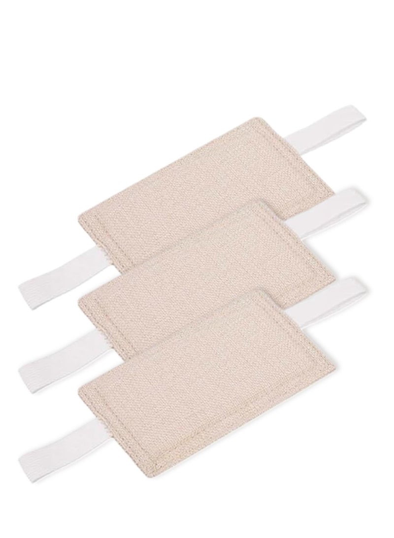 Universal Baby Door Cushion Set, 3 Pcs Noise Reducing Padded Latch Covers with Elastic Band for Quiet Closure, Ideal for Nursery Use, Beige