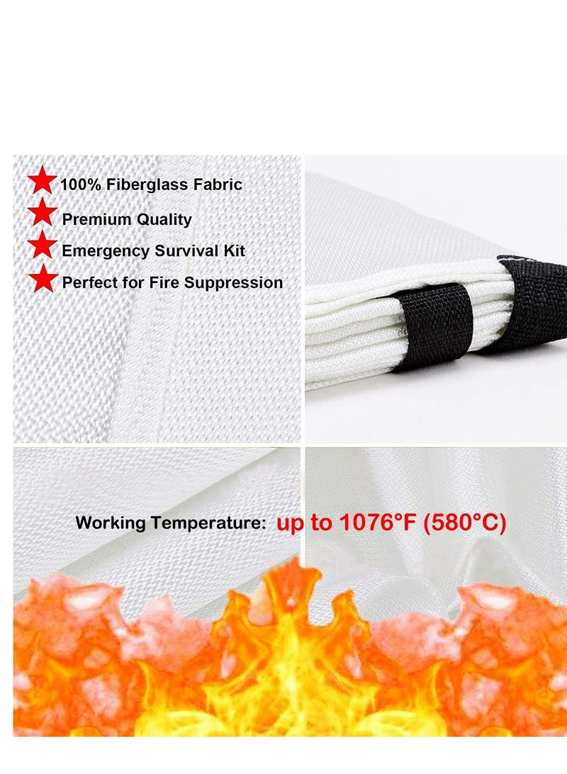 Fiberglass Fire Blanket 1.8 x 1.8 Mtr for Home, Kitchen, Hotels, Offices, Garage, Warehouse, etc