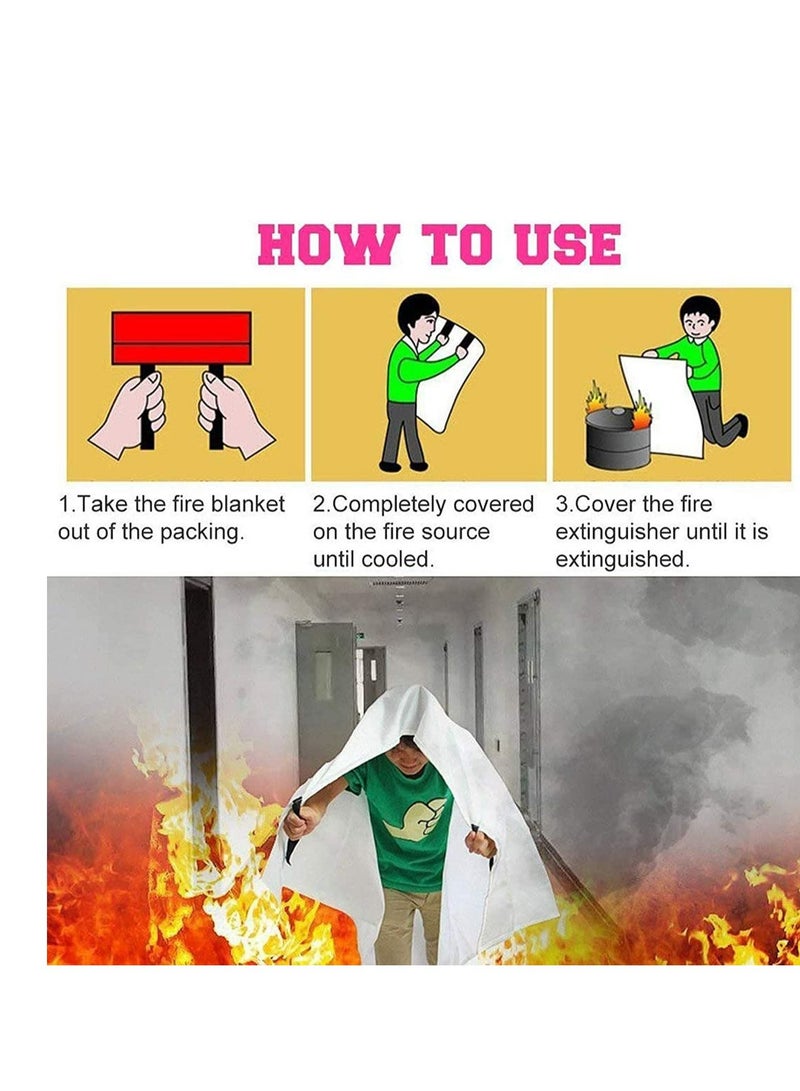 Fiberglass Fire Blanket 1.8 x 1.8 Mtr for Home, Kitchen, Hotels, Offices, Garage, Warehouse, etc